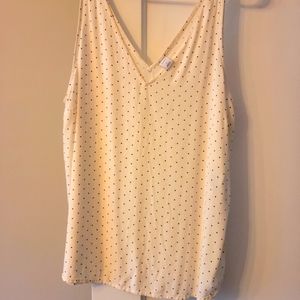 Old Navy tank top white with black dots size large